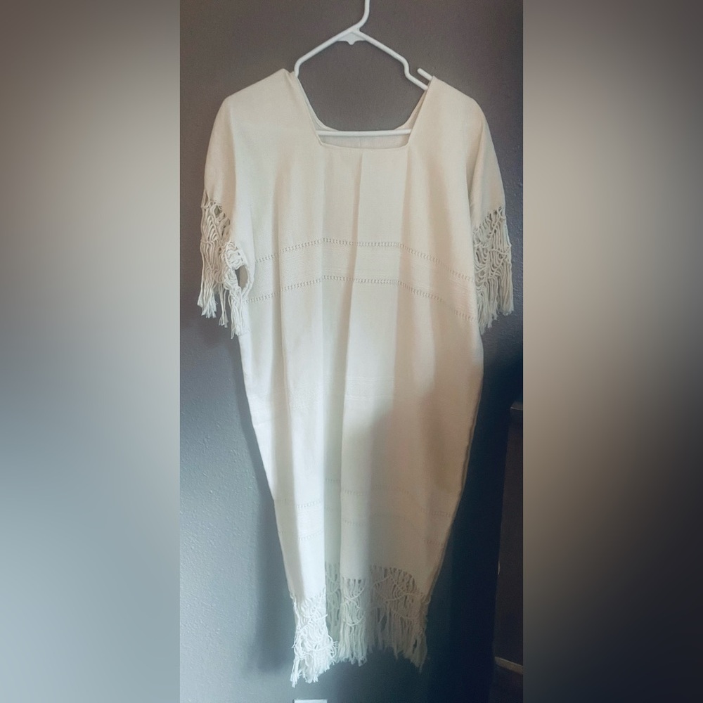 Elegant Cream Maxi Dress- tropical vacation dress🌴